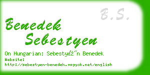 benedek sebestyen business card
